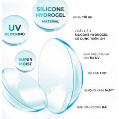 Lens Cận Trong Suốt Silicone Hydrogel Angel Eyes - Độ Cận -1.00 đến -15.00, Nhẹ Êm, Tầm Nhìn Rõ Ràng, Quà Tặng Sang Trọng