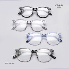 Kính mắt Unisex N’ROSA 5100/5116 - Khung Hình Vuông Cổ Điển, Lenses Lớn, Nhẹ và Thoải Mái cho Học Sinh và Nhân Viên Văn Phòng