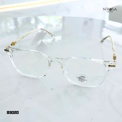 Gọng Kính N’ROSA Angel Eyes - Vintage Tròn Sang Trọng, Nhựa Trong Suốt Kết Hợp Kim Loại Mỏng Nhẹ, Phong Cách Hiện Đại