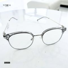 Gọng Kính N’ROSA Angel Eyes - Vintage Tròn Sang Trọng, Nhựa Trong Suốt Kết Hợp Kim Loại Mỏng Nhẹ, Phong Cách Hiện Đại