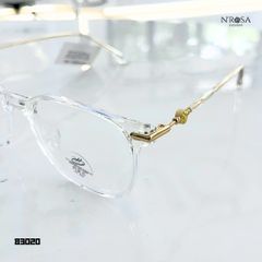 Gọng Kính N’ROSA Angel Eyes - Vintage Tròn Sang Trọng, Nhựa Trong Suốt Kết Hợp Kim Loại Mỏng Nhẹ, Phong Cách Hiện Đại