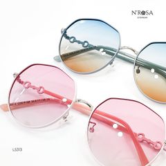 Kính Mát N'ROSA LS313 - Khung Kim Loại Chống UV, Kính Đổi Màu Xanh Hồng Thời Trang, Cho Nam Nữ