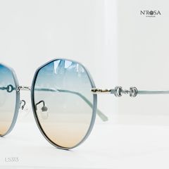 Kính Mát N'ROSA LS313 - Khung Kim Loại Chống UV, Kính Đổi Màu Xanh Hồng Thời Trang, Cho Nam Nữ