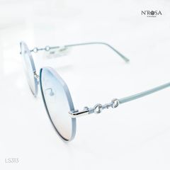 Kính Mát N'ROSA LS313 - Khung Kim Loại Chống UV, Kính Đổi Màu Xanh Hồng Thời Trang, Cho Nam Nữ