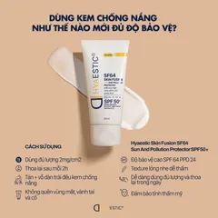 Kem Chống Nắng Hyaestic Skin Fusion SF64 SPF50+ - Bảo Vệ Da Tối Đa, Ngăn Ngừa Lão Hóa & Chống Ô Nhiễm, Dưỡng Ẩm Sâu