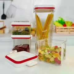 Bộ 4 Hộp Đựng Thực Phẩm Dozzi Cao Cấp - Nhựa An Toàn Không BPA, Nắp Kín Chống Tràn, Dùng Tủ Lạnh & Lò Vi Sóng Tiện Lợi