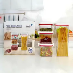 Bộ 4 Hộp Đựng Thực Phẩm Dozzi Cao Cấp - Nhựa An Toàn Không BPA, Nắp Kín Chống Tràn, Dùng Tủ Lạnh & Lò Vi Sóng Tiện Lợi