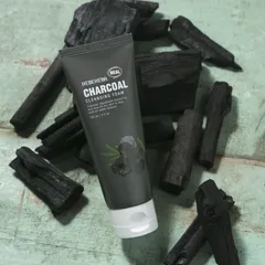 Sữa Rửa Mặt Hebeheba Real Charcoal Cleansing Foam 120ml - Chiết Xuất Than Hoạt Tính Giúp Làm Sạch Da, Ngăn Ngừa Mụn, Cấp Ẩm Tự Nhiên
