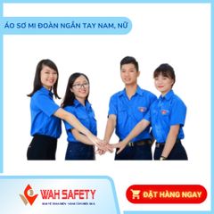 Áo Sơ Mi Đoàn Thanh Niên Ngắn Tay Cao Cấp Nam Nữ - May In & Thêu Tên Theo Yêu Cầu, Phù Hợp Hoạt Động Ngoài Trời