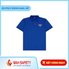 Áo Thun Ngắn Tay Đoàn Thanh Niên Thêu Logo - Chất Liệu Lacoste, Màu Xanh, Đồng Phục Nam Nữ, Thiết Kế Đặt Hàng Theo Yêu Cầu