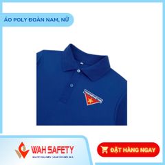 Áo Thun Ngắn Tay Đoàn Thanh Niên Thêu Logo - Chất Liệu Lacoste, Màu Xanh, Đồng Phục Nam Nữ, Thiết Kế Đặt Hàng Theo Yêu Cầu