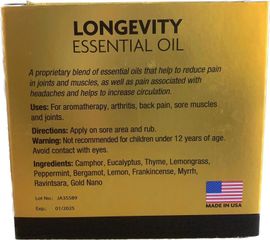 Dầu Lăn Thảo Dược Nanogize Longevity Essential Oil 21ml - Giảm Đau Khớp, Kháng Viêm, Hỗ Trợ Sức Khỏe Từ Thiên Nhiên