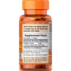 Viên Uống Bổ Mắt Puritan's Pride Lutigold Lutein 6mg - 200 Viên Giúp Bảo Vệ Thị Lực và Ngăn Ngừa Tác Hại Ánh Sáng Xanh