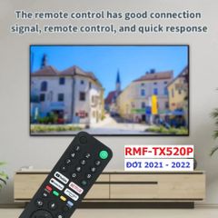 Điều Khiển Remote Tivi Sony Giọng Nói RMF-TX520P - Hàng Mới Nhập Khẩu Malaysia, Tặng Kèm Pin, Tương Thích Model 2021-2022