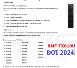 Điều Khiển Tivi Sony RMF-TX810U 2024 - Remote Giọng Nói Cao Cấp Fullbox, Tặng Pin - Tương Thích 4K, 8K, Giọt Bấm Êm