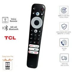 Điều Khiển Remote Tivi TCL Giọng Nói 3 Nút Trắng Dài Smart TV - Phiếm Bấm êm, Tặng Kèm Pin - Phụ Kiện Tivi Chính Hãng