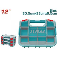 Hộp nhựa 12 inch nhiều ngăn đựng linh kiện Total - Chất liệu bền đẹp, vách ngăn tháo rời tiện lợi