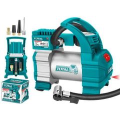 Máy bơm hơi lốp xe ô tô 12V Total TTAC1406 - Áp suất tối đa 140 psi, kèm đèn LED và vòi phun, thiết kế tiện dụng cho xe hơi