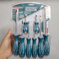 Bộ Tuốc Nơ Vit Dẹp Và Bake 8 Chi Tiết Total THT250608 - Dụng Cụ Kim Loại Chống Gỉ Sét, Tiện Ích Cho Sửa Chữa Nhà Ổn Định