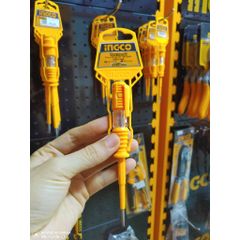 Bút thử điện INGCO HSDT1408 - Kiểm tra điện áp AC 100-500V, chiều dài 140mm, dụng cụ an toàn cho điện lực