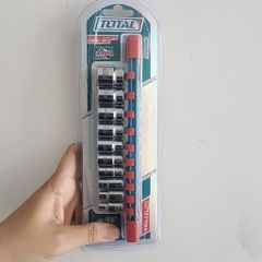 Bộ đầu tuýp 6 cạnh 1/4 inch 10 chi tiết Total THT1411023 - Thép CrV chất lượng cao, đa dạng kích thước 5-14mm