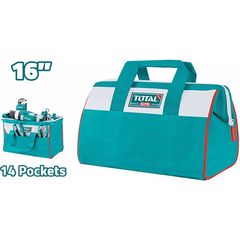 Túi đựng đồ nghề 16 inch Total THT261625 K - Khung cứng, nhiều túi lưu trữ, tải trọng 15kg, dụng cụ tiện ích, bảo hành 3 tháng