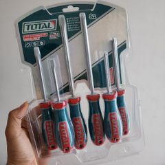 Bộ 6 Tua Vít Đẹp TKSDS0626 - Dụng Cụ Tiện Ích Chắc Chắn, Từ Tính Mạnh, Thương Hiệu Total, Chất Liệu S2