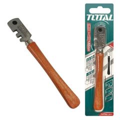 Dao Cắt Kiếng Total THT561301 - Chiều Dài 130mm, Lưỡi Cắt 6 Bánh, Tay Cầm Gỗ, Dụng Cụ Tiện Ích Cho Người Dùng