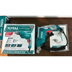 Máy khoan tốc độ cao 500W Total TD2051026E - Khả năng khoan 1.0-10mm, Tốc độ 0-3300rpm, Dụng cụ tiện ích chất lượng cao