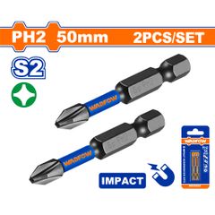 Bộ 2 Mũi Bắt Vít PH2 50mm Wadfow - Thép Công Nghiệp S2, Đầu Tối Ưu Chống Gãy, Dụng Cụ Tiện Ích Xây Dựng
