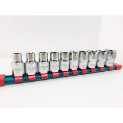 Bộ đầu tuýp 6 cạnh 1/2 inch 10 chi tiết Total THT121101 - Thép CrV cao cấp, chất lượng tốt cho thợ sửa chữa chuyên nghiệp