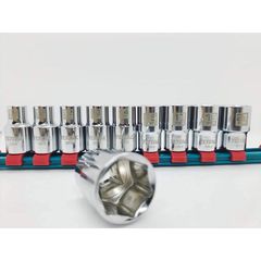 Bộ đầu tuýp 6 cạnh 1/2 inch 10 chi tiết Total THT121101 - Thép CrV cao cấp, chất lượng tốt cho thợ sửa chữa chuyên nghiệp