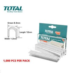 Đinh gim bấm chữ U 12mm Total THT39124 - 1000 cái/hộp - Màu trắng bạc, chất lượng cao, tiện ích văn phòng phẩm