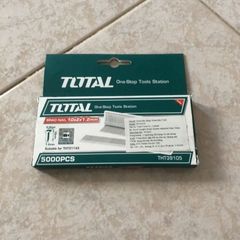 Đinh bấm thẳng 10mm Total THT39105 - Chất lượng cao, dùng cho thiết bị văn phòng và xây dựng, 5000 cái/hộp, màu trắng bạc.