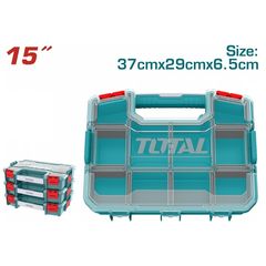 Hộp nhựa nhiều ngăn đựng linh kiện Total TPBX1151 - Kích thước 15 inch, chất liệu nhựa PP, vách ngăn tháo rời tiện dụng cho tổ chức đồ nghề