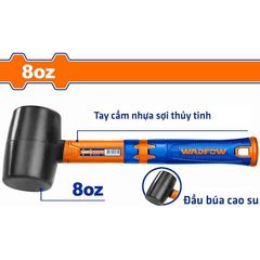 Búa Tạ Cao Su Đen 220g WHM7301 - Dụng Cụ Tiện Ích Chống Đánh Lửa, Tay Cầm Nhựa Thủy Tinh Thiết Kế Độc Đáo