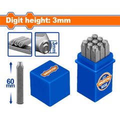 Bộ 9 Mũi Đột Chữ Số 3mm Wadfow - Thép Cacbon Chất Lượng Cao Đầu Đục Cứng 0-9, Dụng Cụ Tiện Ích Nghệ Thuật