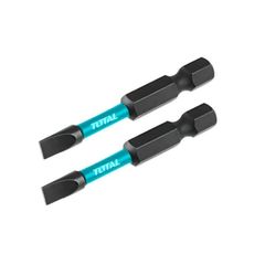 Bộ mũi vít dẹp SL6x50mm 2 chi tiết Total TACIM71SL650 - Thép công nghiệp S2, màu đen có nam châm, dụng cụ tiện ích chất lượng cao