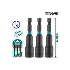 Bộ 3 Mũi Bắn Tôn 12mm/13mm/14mm Total - Cán Lục Giác 1/4 inch với Nam Châm Mạnh, Dụng Cụ Tiện Ích Cao Cấp
