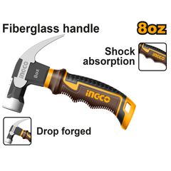 Búa lùn INGCO HCH81008D - Dụng cụ cầm tay chất lượng, tay cầm sợi thủy tinh, đầu búa thép carbon 45# chắc chắn, 220g.