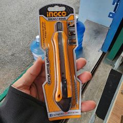 Dao Rọc Giấy Ingco HKNS18068 - Chiều Dài 150mm, Khóa Tự Động, Lưỡi 9mmx80mm - Dụng Cụ Tiện Ích Chuyên Nghiệp