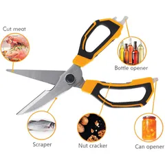 Kéo Bếp 225mm Ingco HSCRS822251 - Thép Không Gỉ, Đa Năng Cắt, Khui, Bẻ Đai Ốc - Tay Cầm Thiết Kế Độc Đáo