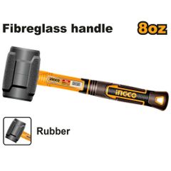 Búa Tạ Cao Su 220g Ingco HRUH8808 - Dụng Cụ Cầm Tay Không Tia Lửa, Tay Cầm Sợi Thủy Tinh, Bảo Vệ Bề Mặt Phôi