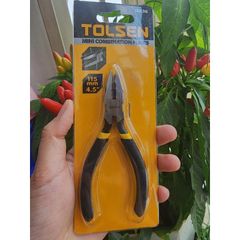 Kềm Răng Mini 4.5'' Tolsen 10030 - Dụng Cụ Cầm Tay Thép Chống Gỉ với Tay Cầm Nhúng - Tiện Ích Thông Minh cho Gia Đình