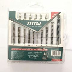 Bộ mũi khoan và siết vít đa năng 16 chi tiết Total TACSD3165 - Dụng cụ tiện ích cho thợ sửa chữa và DIY