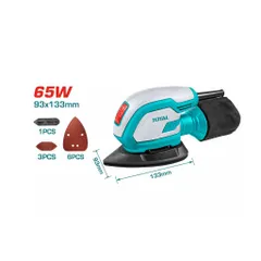 Máy chà nhám cọ 65W Total TMS6505 - Dụng cụ chà nhám đa năng kèm phụ kiện hoàn chỉnh cho nhà thầu và DIY