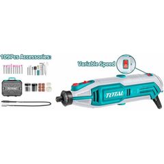 Máy mài khuôn mini 3.2mm 130W Total TG513326 - Công cụ đa năng với 109 linh kiện, tốc độ 10000-35000rpm, hoàn hảo cho sửa chữa và chế tác.