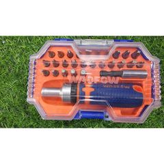 Bộ tua vít 28 chi tiết Wadfow - Chất liệu CR-V, bao gồm 26 mũi vít và tay cầm độc đáo, tiện dụng cho sửa chữa và DIY