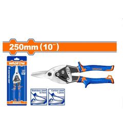 Kéo cắt tôn thẳng 10 inch Wadfow WAS2410 - Dụng cụ cắt tôn chính xác cho thép cacbon và không gỉ, tay cầm mềm chống trượt