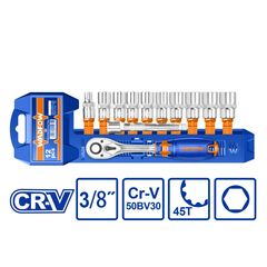 Bộ 12 Chi Tiết Tay Vặn Đầu Tuýp 3/8